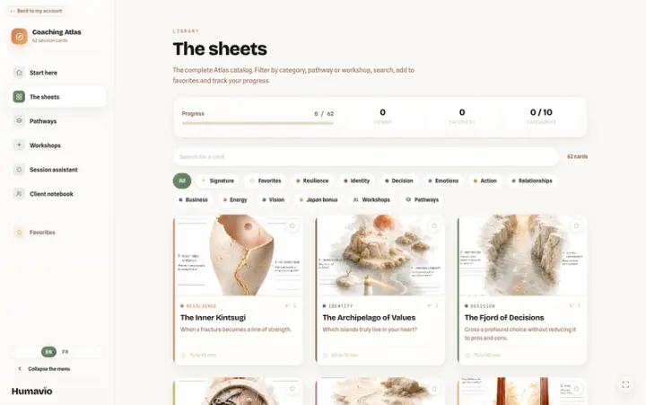 The Coaching Atlas interface in motion