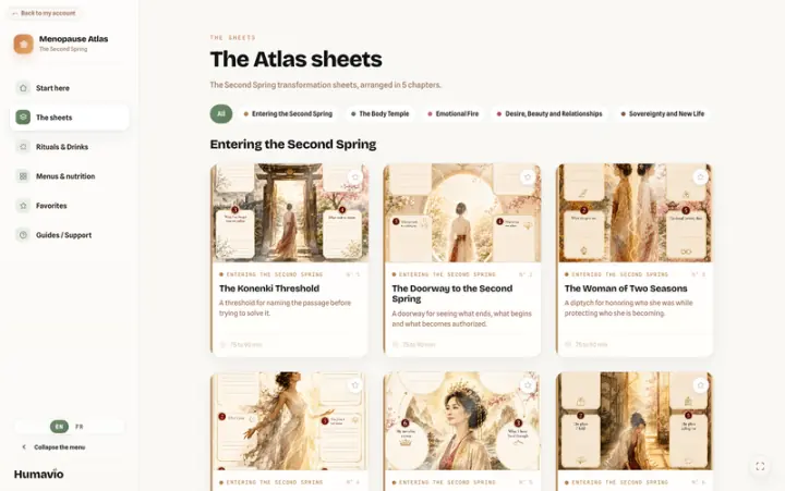 The Menopause Atlas interface in motion